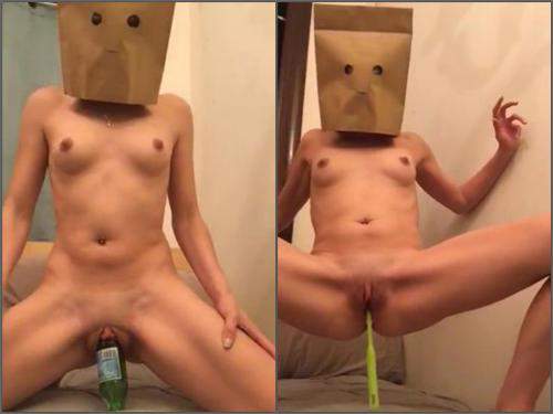 Girl with paper bag kinky clips compilation