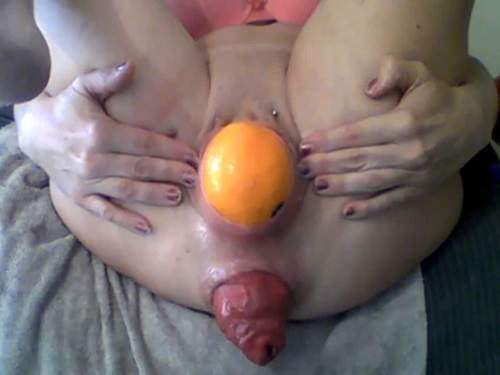 Kong and orange in pussy and falls prolapse