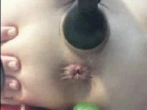 Webcam girl in mask inflatable dildo full pussy insertion