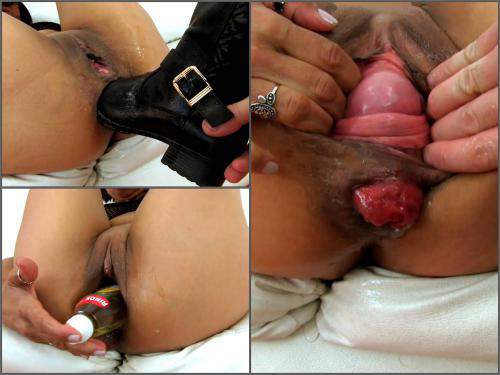 Boot Domination – Maria shoeshine hole prolapse loose after fisting and bottle fuck AN-398