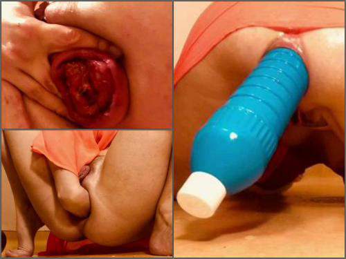 Anal insertion – AnalOnlyJessa from a tiny bottle to a monster bottle – Premium user Request