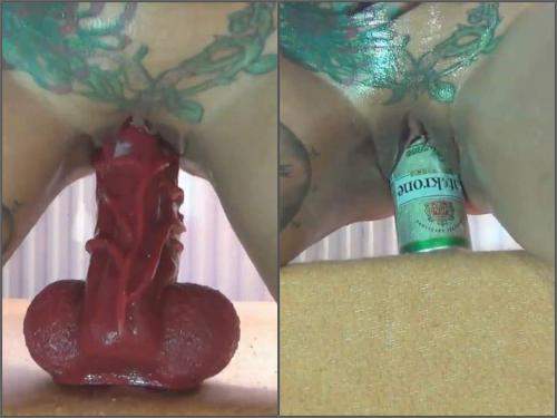 Bad Dragon – Tattooed german slutpetra penetration many dildos and can in pussy