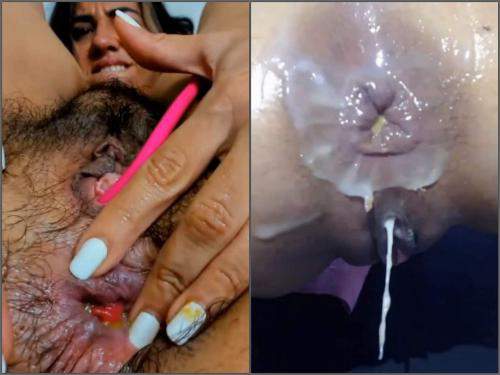 Scat dildo – Sweet shitting anal rosebutt and gape compilation closeup webcam