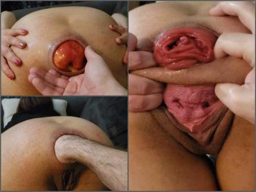 Vegetable porn – VixenxMoon hard anal destruction fisting and gaping – Premium user Request