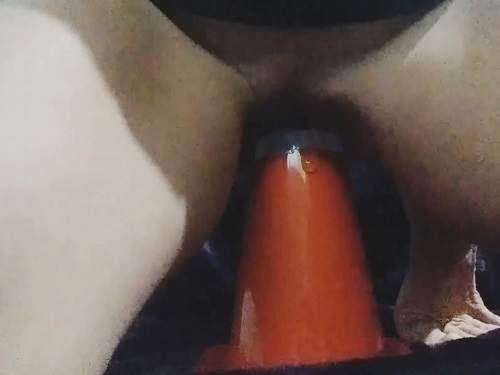 Pussy fisting – Big traffic cone and fisting sex with hot wife POV amateur