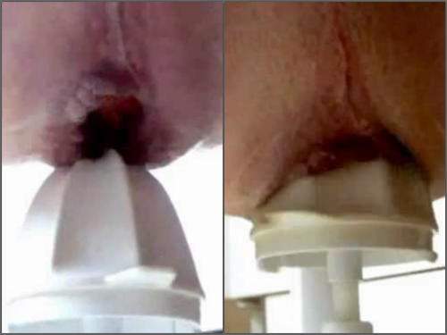 Dildo anal – Rare amateur xxx – male driller gaping hole with juicer