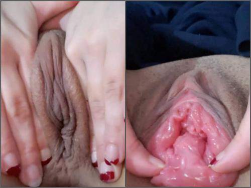 Closeup – Vixenxmoon show her big pussy prolapse very closeup webcam