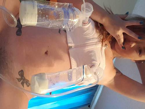 Pump – Amateur girl with milking tits exciting breast pump closeup – Release January 19, 2018