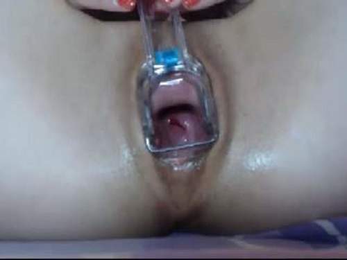 Close up – Really rare webcam russian girl speculum pussy close up