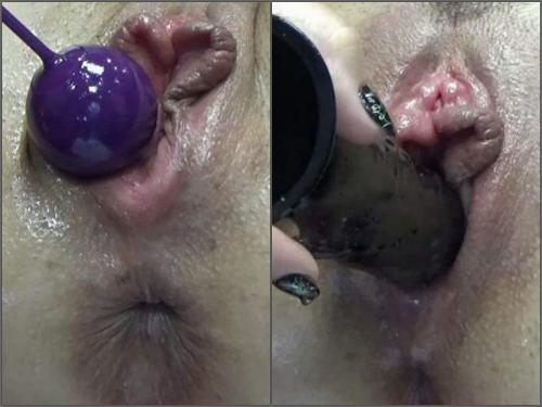 Dildo porn – Big labia BIackangel dildo and anal beads penetration vaginal only