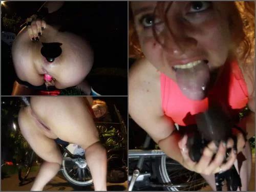 Butt plug – Public outdoor russian fatty girl CatCrazy squirt on a Bike – Premium user Request