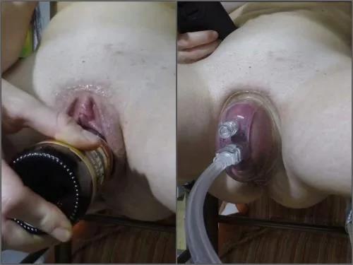 Dildo porn – Skinny pornstar belovedgf vaginal pump and bottles fuck