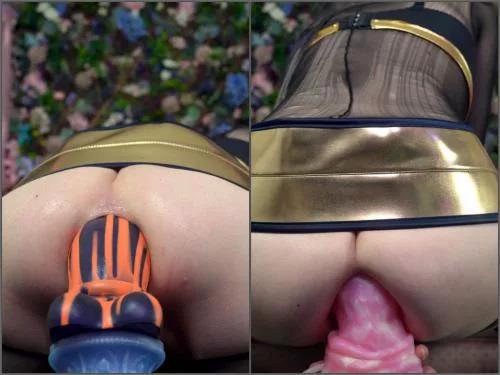 Colossal dildo – Kinky big ass teen Tweetney Tharja anal stretch 4k