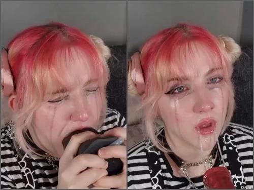 Deepthroat – Cute teen Crying Black Tears From Hard Deepthroat – Premium user Request