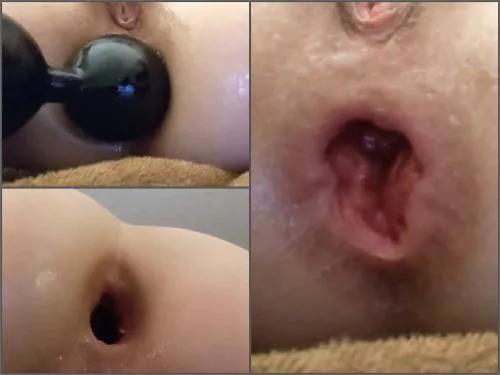 Dildo anal – Booty pornstar penetration anal beads dildo fully in sweet anal gape