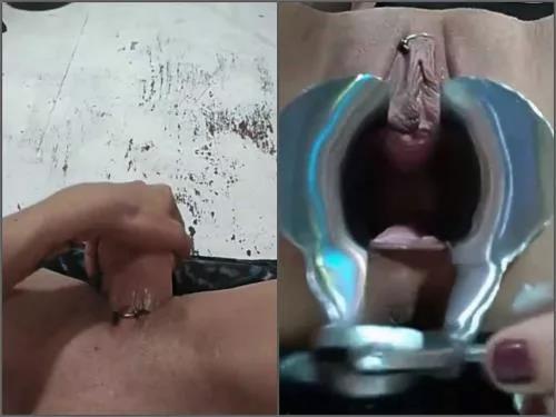 Piercing labia – Hot MILF Willamina Giddons Short clips and pics during speculum examination