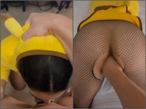 Huge dildo – Missyfit11 Taking Pikachu Home from a Halloween Party and Destroying her Pussy