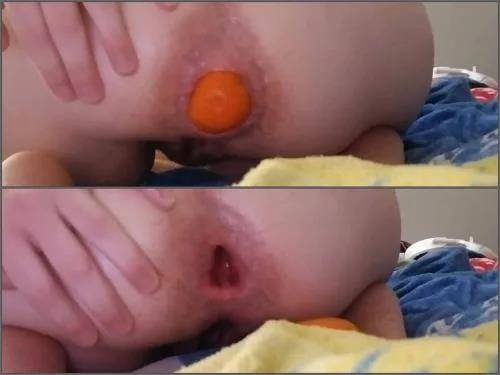 Close up – Hot pornstar Zoey Parks Stretching my ass with orange and dildos