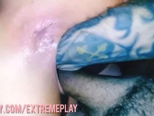 Extreme Play Loose Pussy Swallows 2 Dildos,Extreme Play dp porn,double dildos sex,double vaginal penetration,pussy stretching,vaginal porn scene