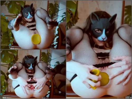 Dildo porn – Little Selena purrs as she takes on a huge anal dildo