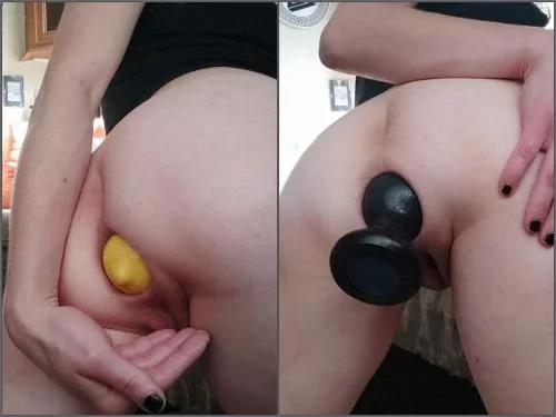 FullHD porn – Big Ball dildo and Lemons hard anal penetration webcam – Premium user Request