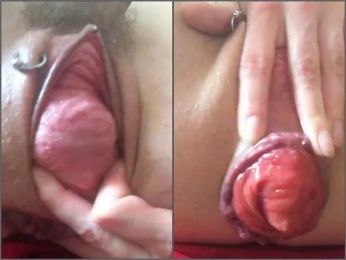 Pussy insertion – Amateur Natus Amare slut stretches her meaty prolapsing holes