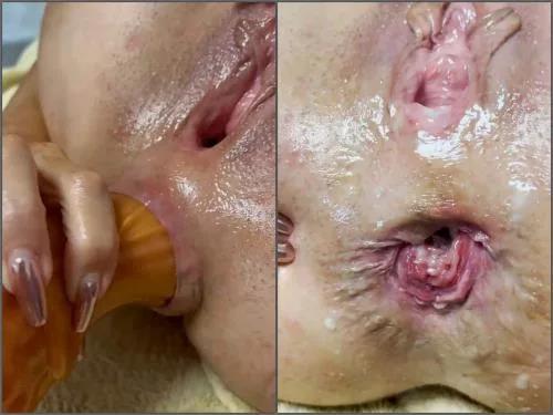 Mature anal gape – Kinky mature SecretToyQueen hard stretching her anal rosebutt