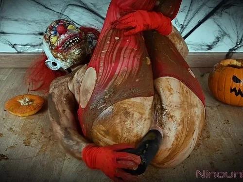 Amateur scat – Ninounini Dirty Halloween anal dildo porn with smearing shit 4k